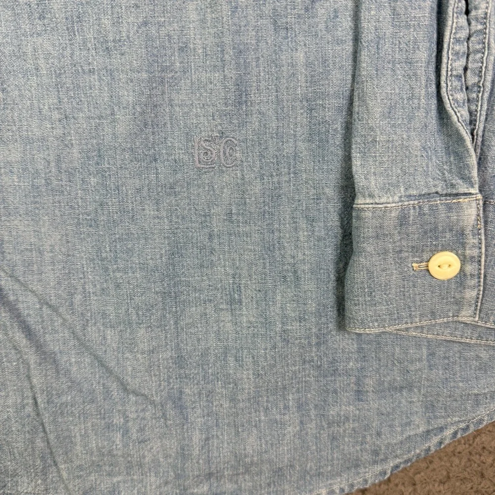 Levi's Blue Tab Work Shirt Mens Large Japanese Chambray Cat Eye Buttons